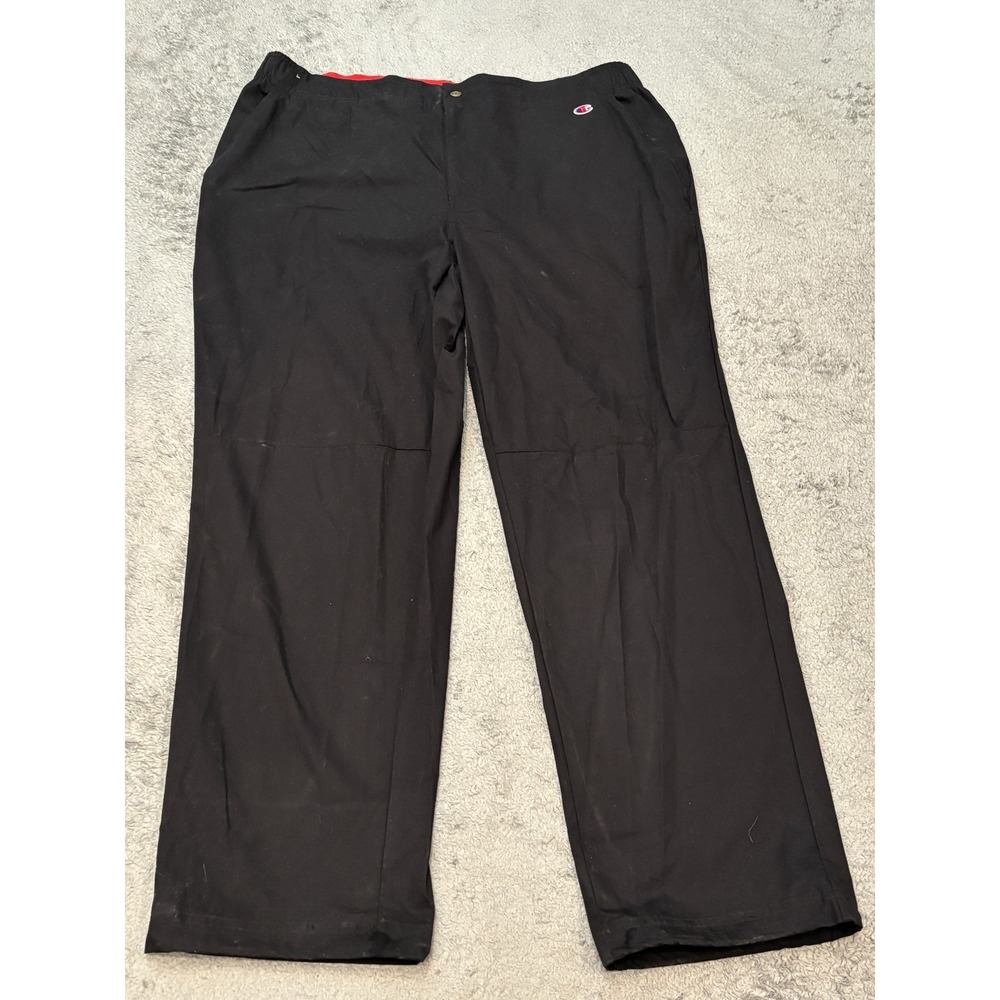 Champion Chino Pants Mens XL Black Active Golf Elastic Waist Drawstring Casual